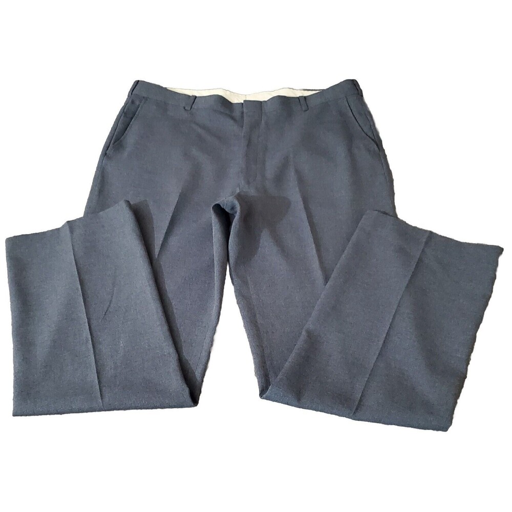 Vintage Botany 500 Mens Dress Pants Sz 40x32 Grey Flat Front Straight Leg Church